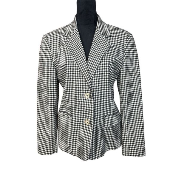 Sisley Houndstooth Wool Blazer Jacket Made in Italy - Size S - Classic Elegance - Picture 1 of 15